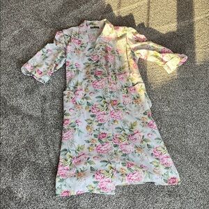 Floral Pink and Green Women's Dress